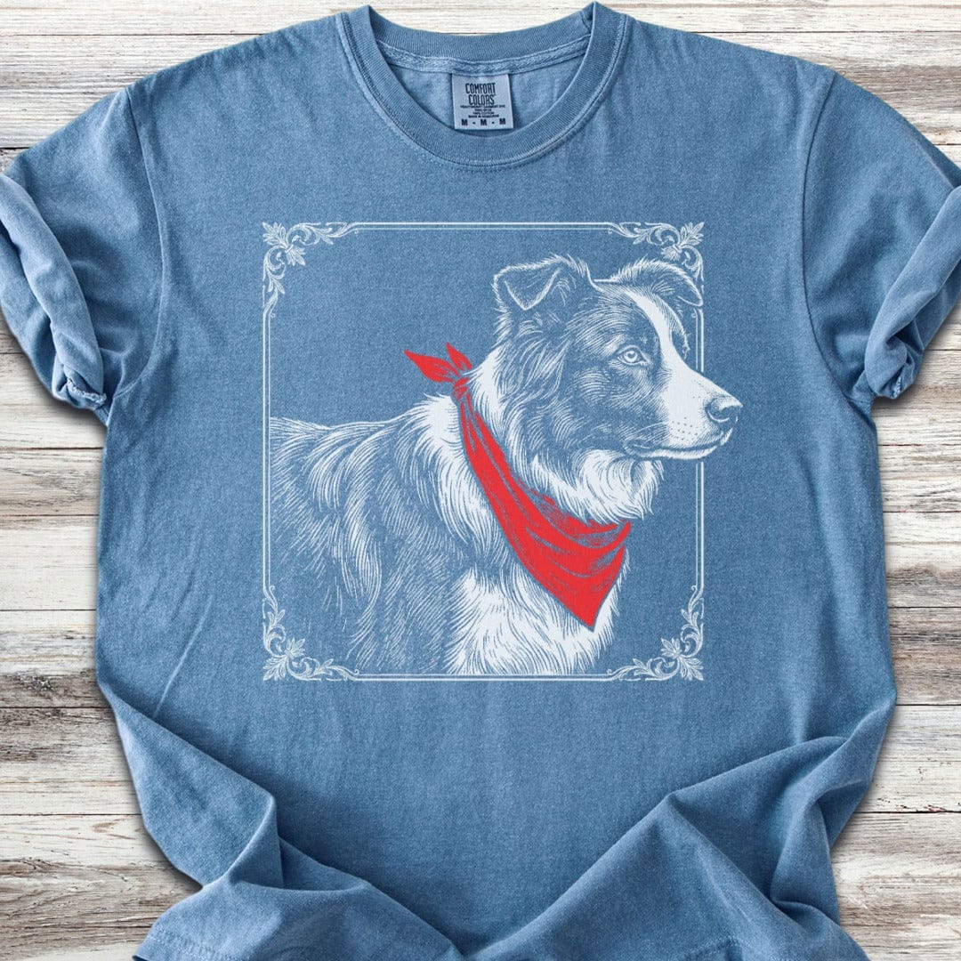 Border Collie Etching T-Shirt
