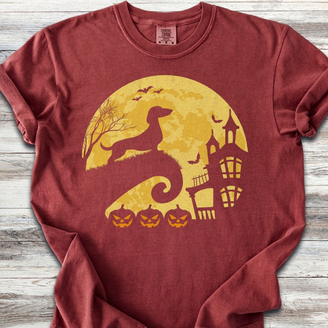 Dachshund Halloween Moon T-Shirt