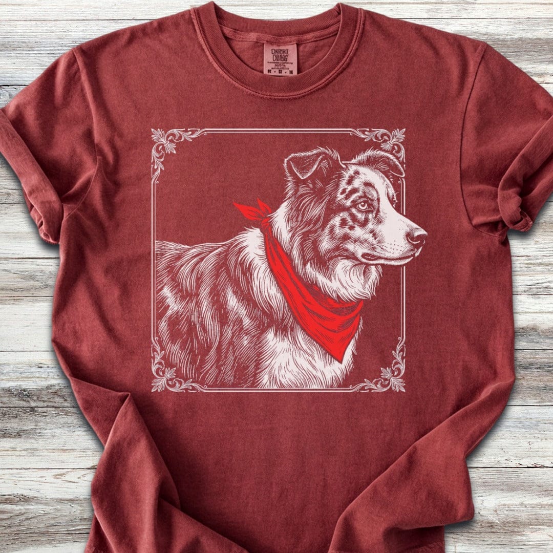 Australian Shepherd Etching T-Shirt