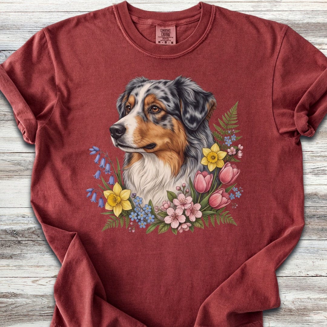 Australian Shepherd Spring Portrait T-Shirt