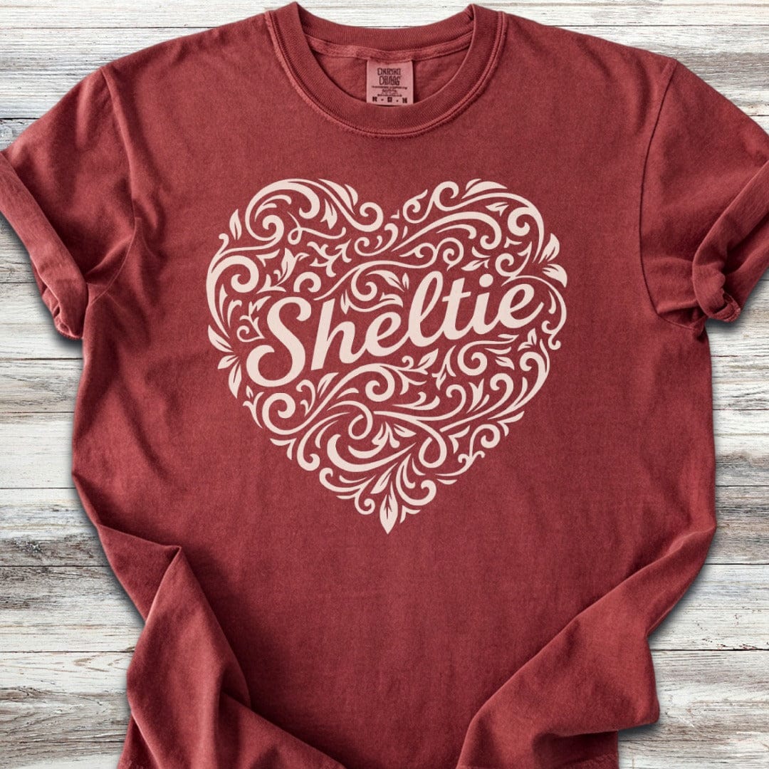 Shetland Sheepdog Heart Script T-Shirt