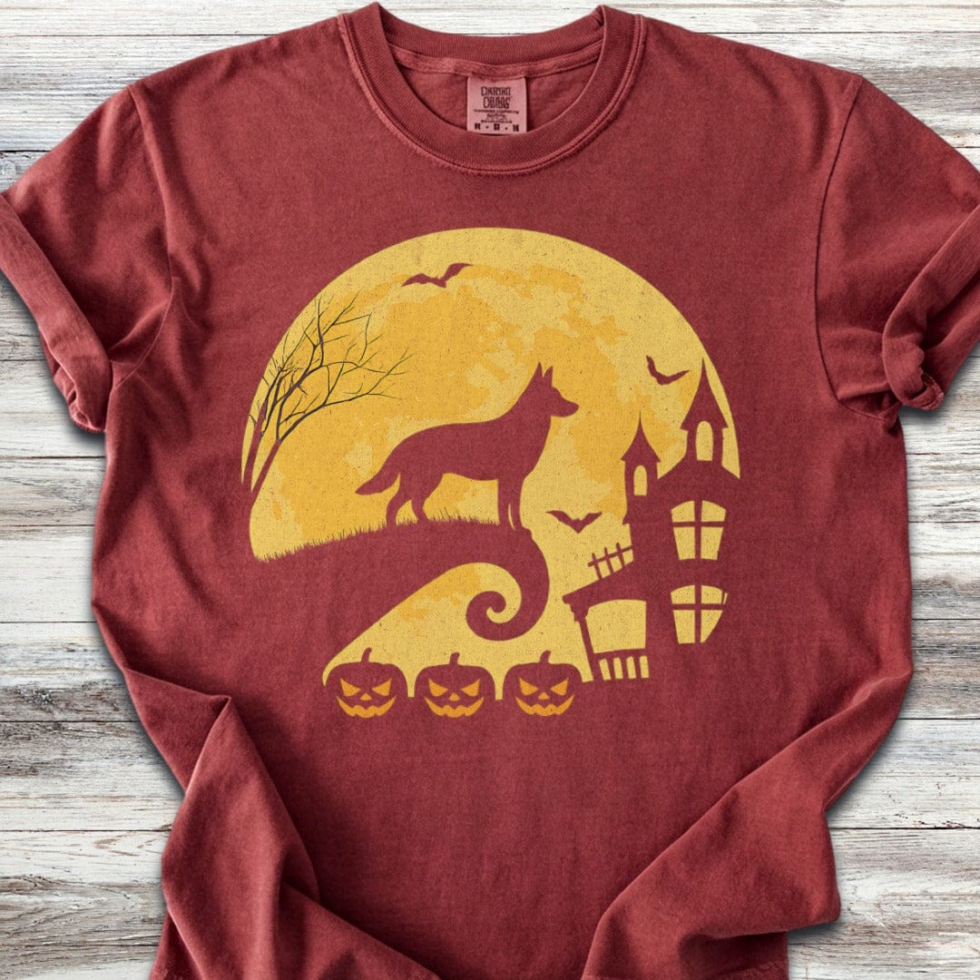 German Shepherd Halloween Moon T-Shirt