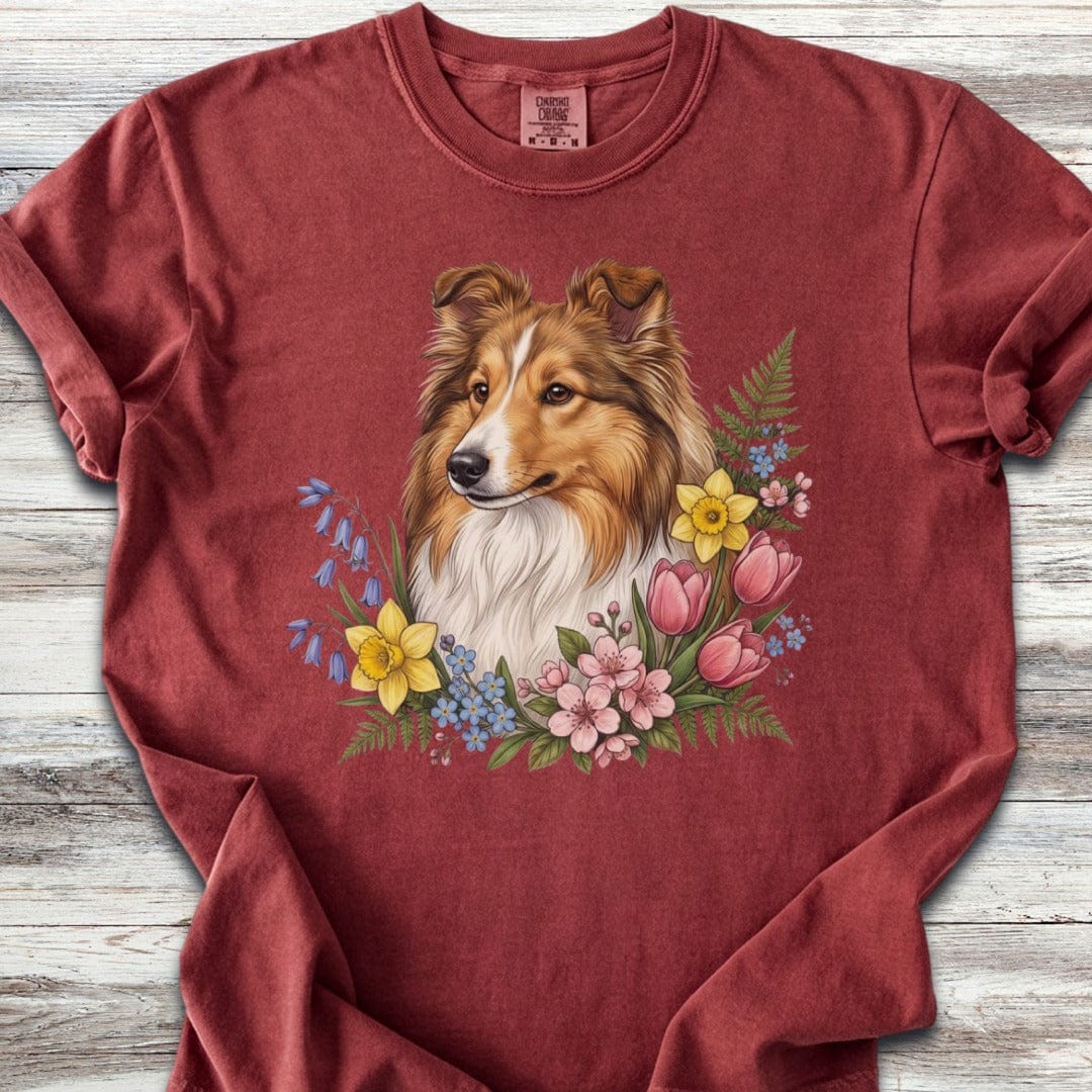 Shetland Sheepdog Spring Portrait T-Shirt