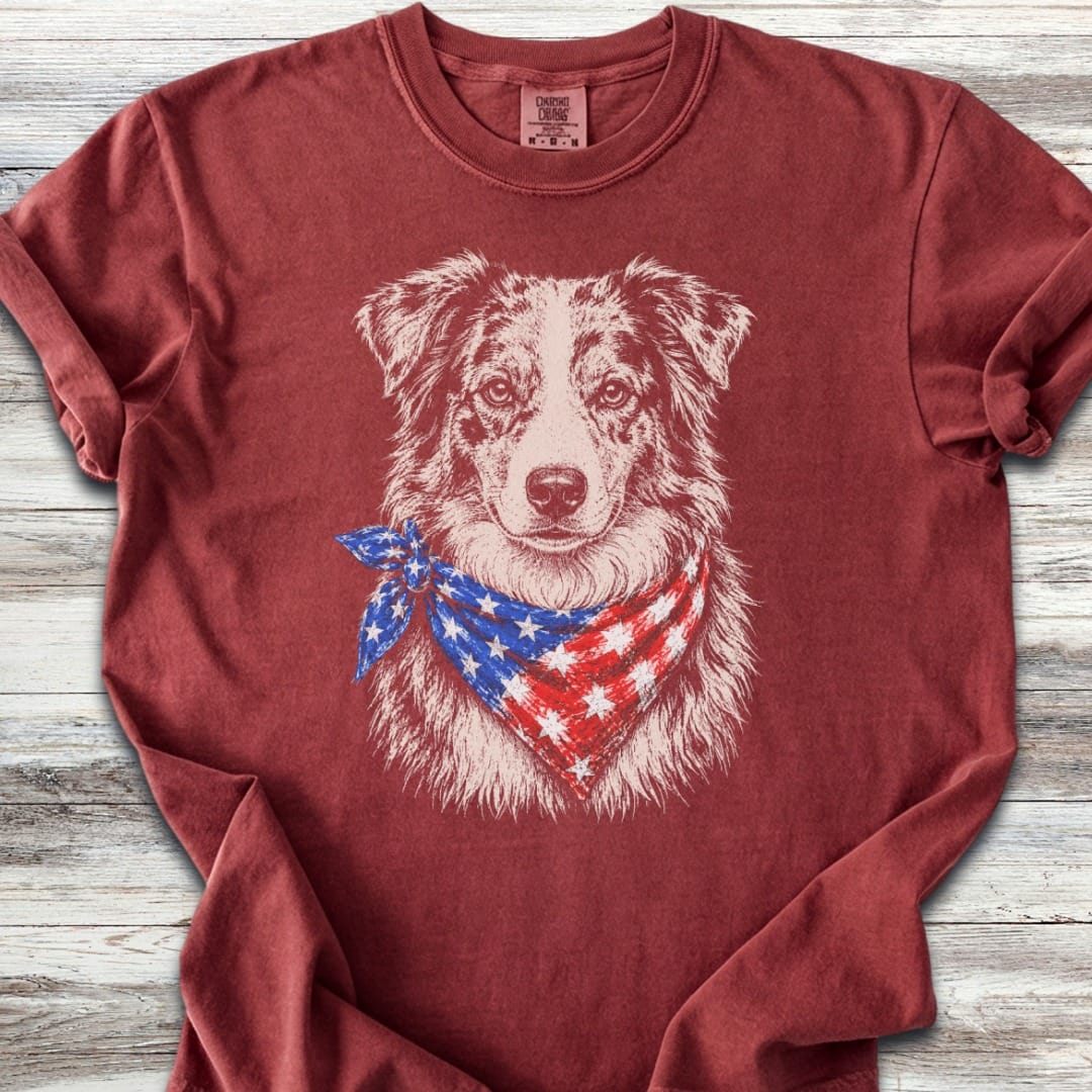 Australian Shepherd Merle Patriot T-Shirt