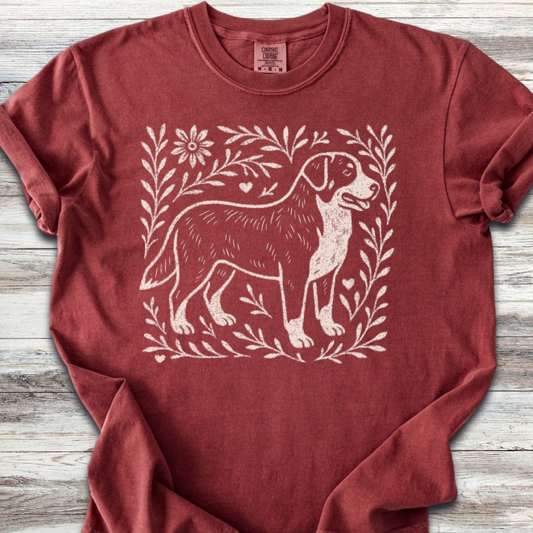 Swiss Mountain Dog Linocut T-Shirt