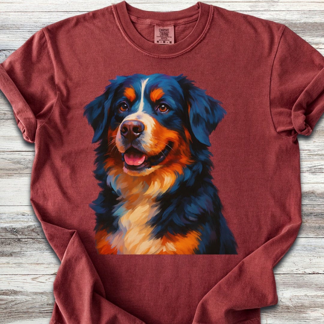 Bernese Mountain Dog Oil Painting T-Shirt