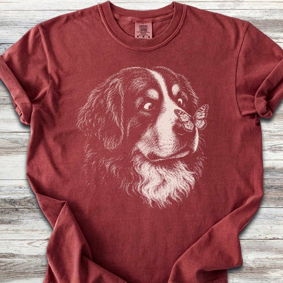 Bernese Mountain Dog Butterfly T-Shirt