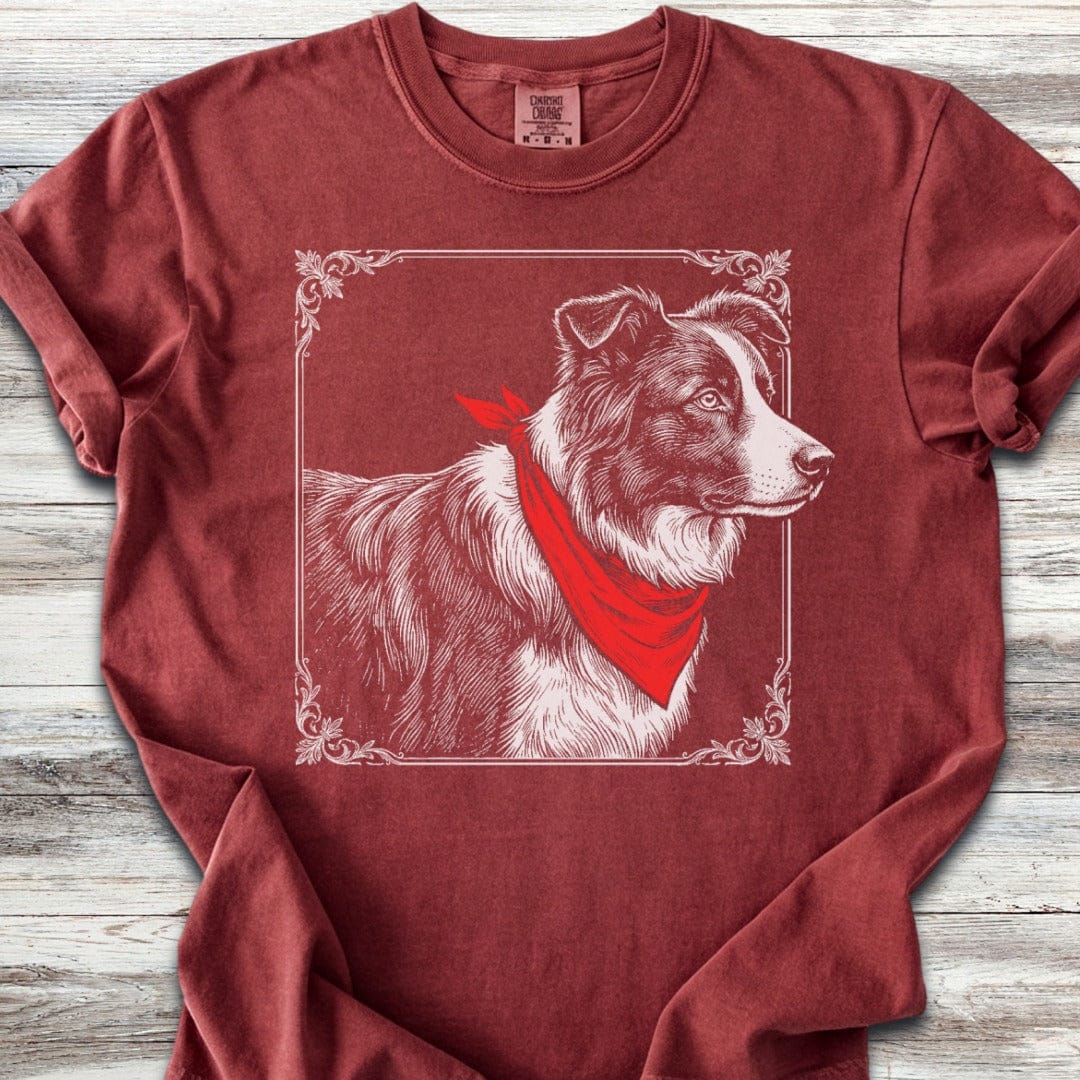 Border Collie Etching T-Shirt