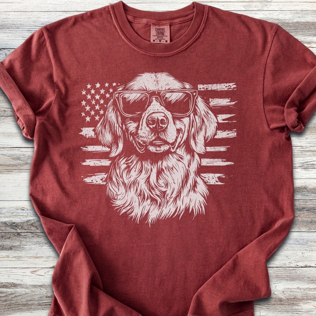 Golden Retriever Flag T-Shirt