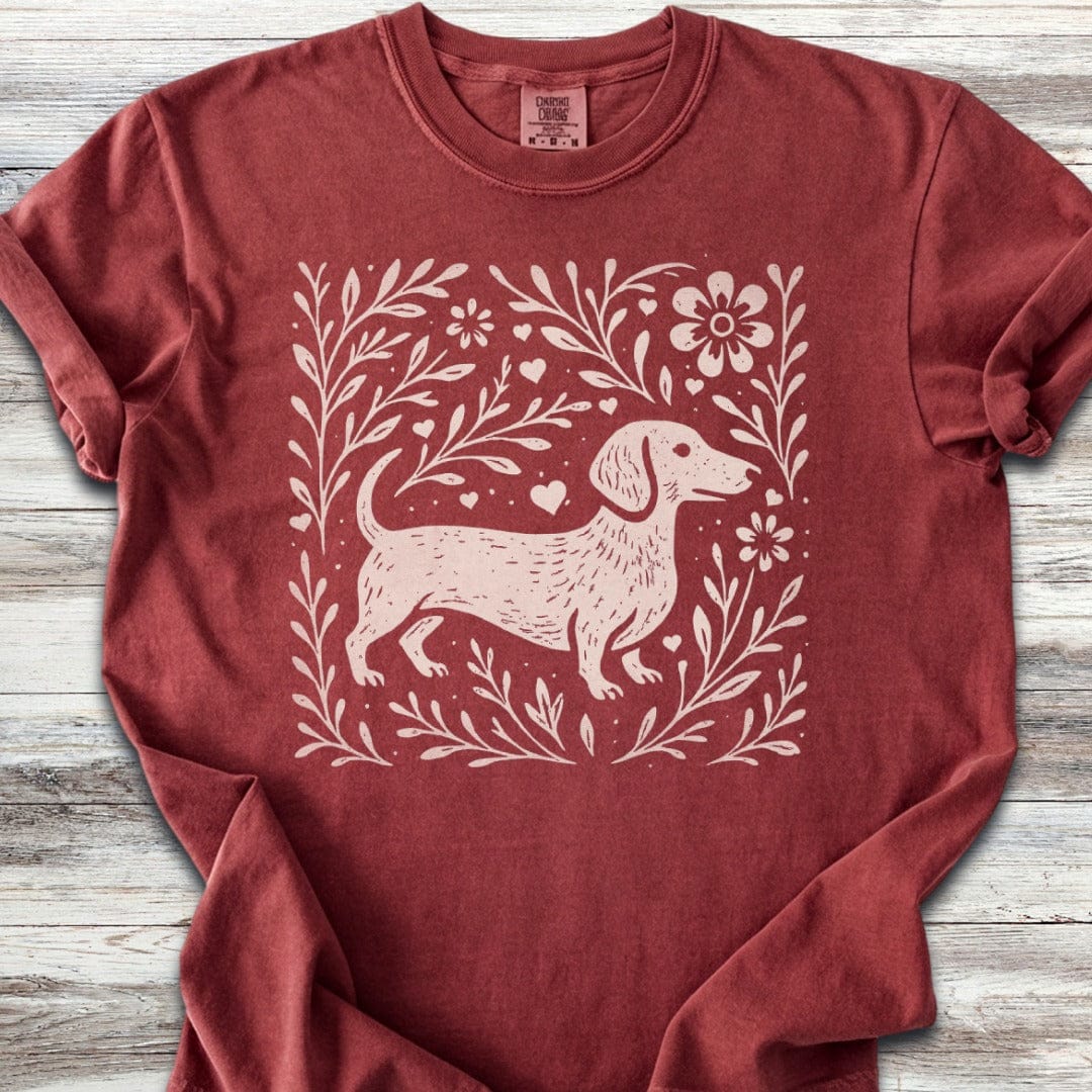 Dachshund Linocut T-Shirt