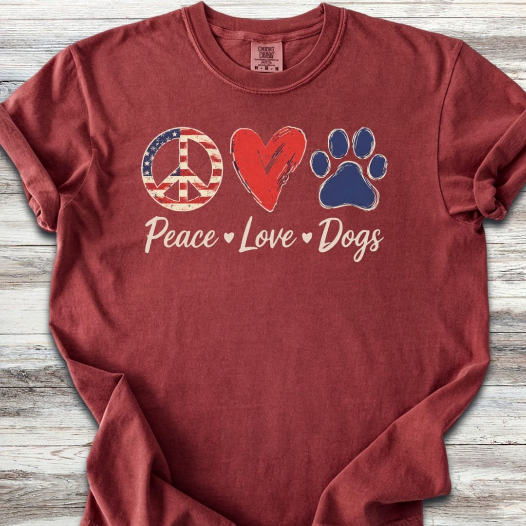 Peace Love Dogs USA T-Shirt