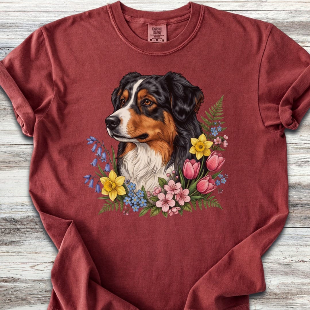 Australian Shepherd Tri Portrait T-Shirt
