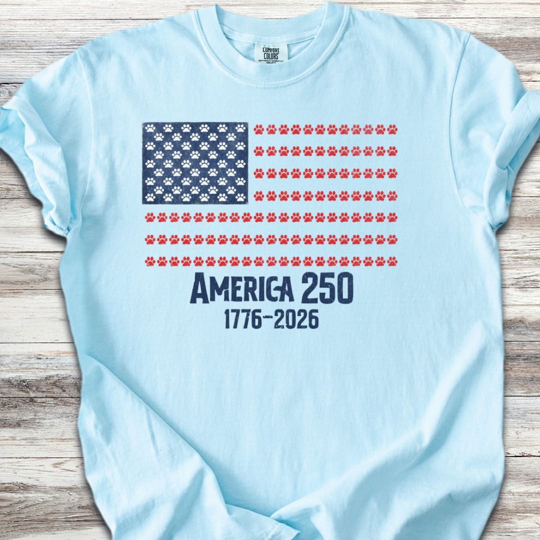 Vintage Red White & Paws 250 T-Shirt