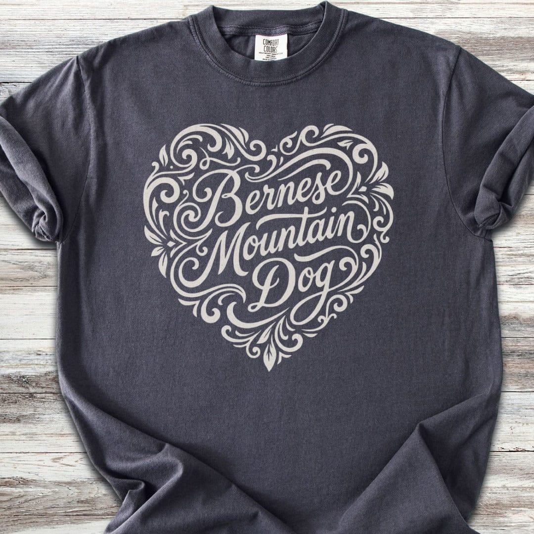 Bernese Mountain Dog Heart Script T-Shirt