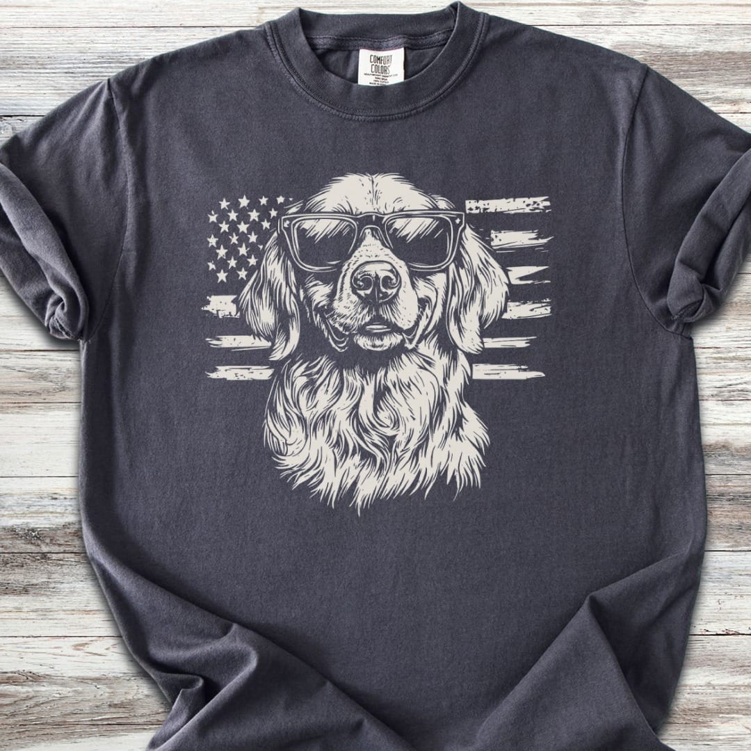 Golden Retriever Flag T-Shirt