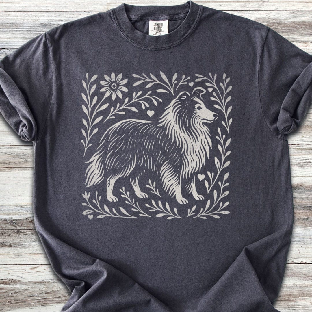 Shetland Sheepdog Linocut T-Shirt
