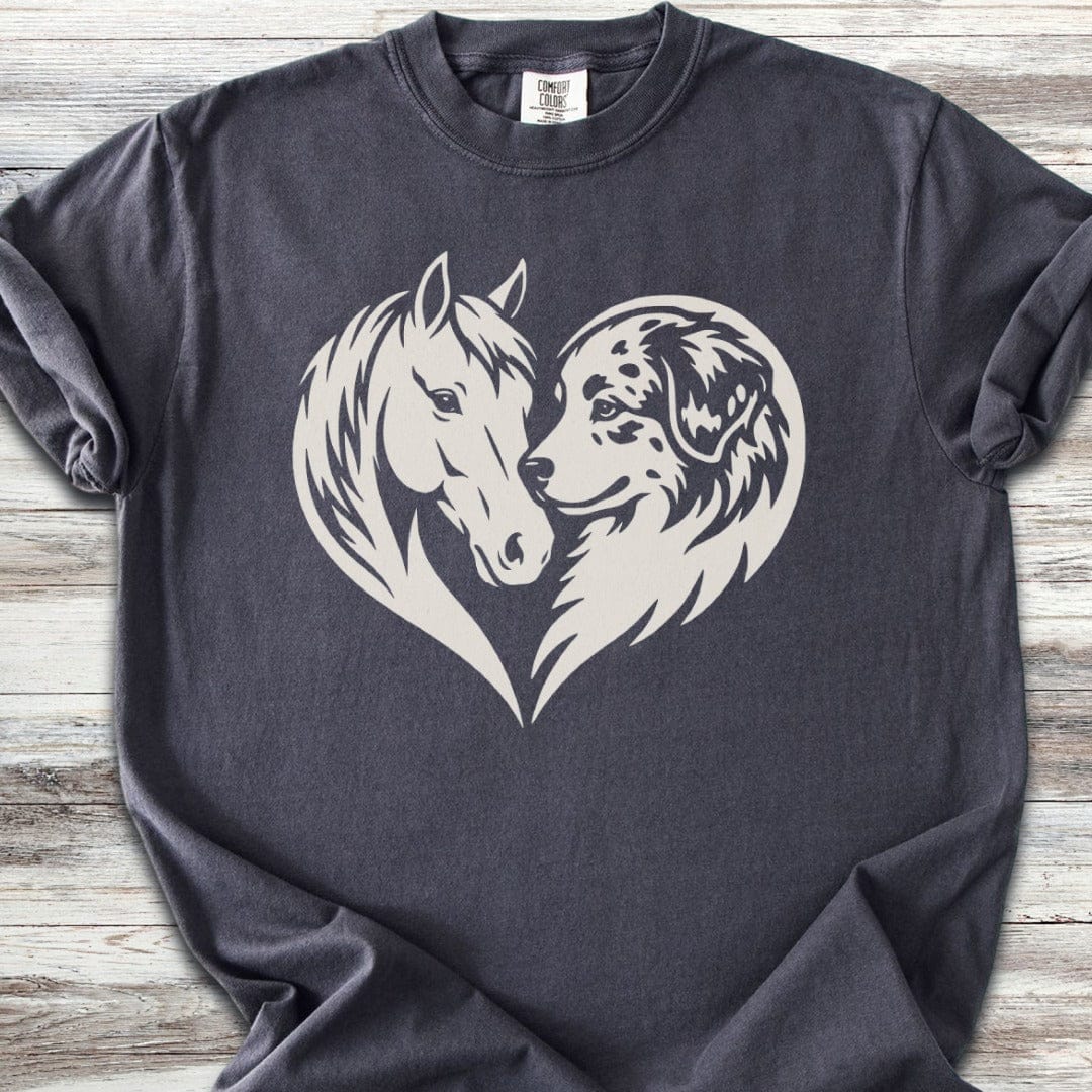 Australian Shepherd Horse Heart Bond T-Shirt