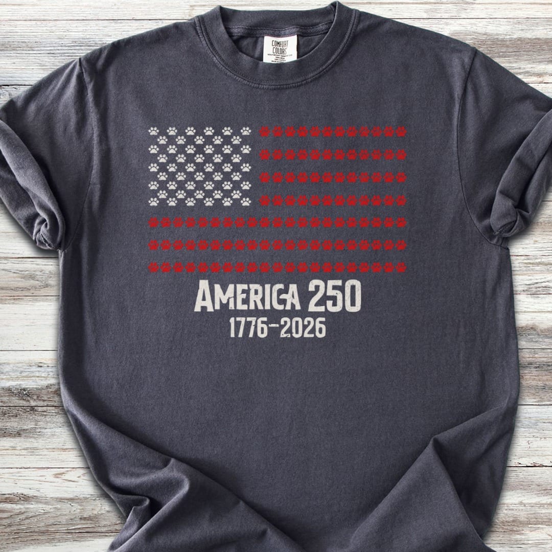 Vintage Red White & Paws 1776-2026 T-Shirt