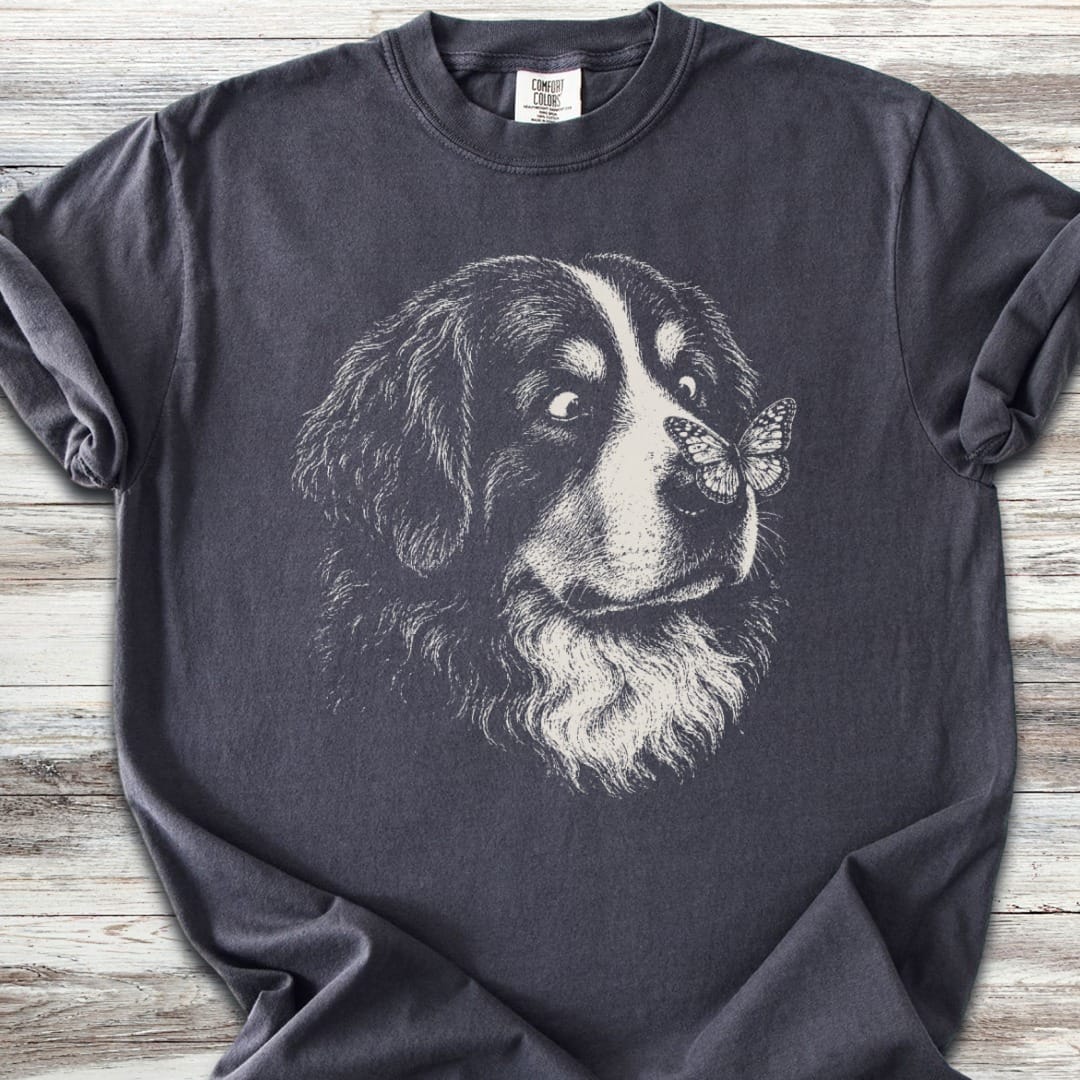 Bernese Mountain Dog Butterfly T-Shirt