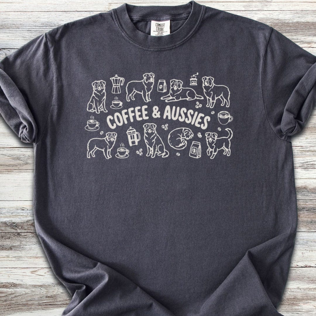 Australian Shepherd Coffee Doodles T-Shirt