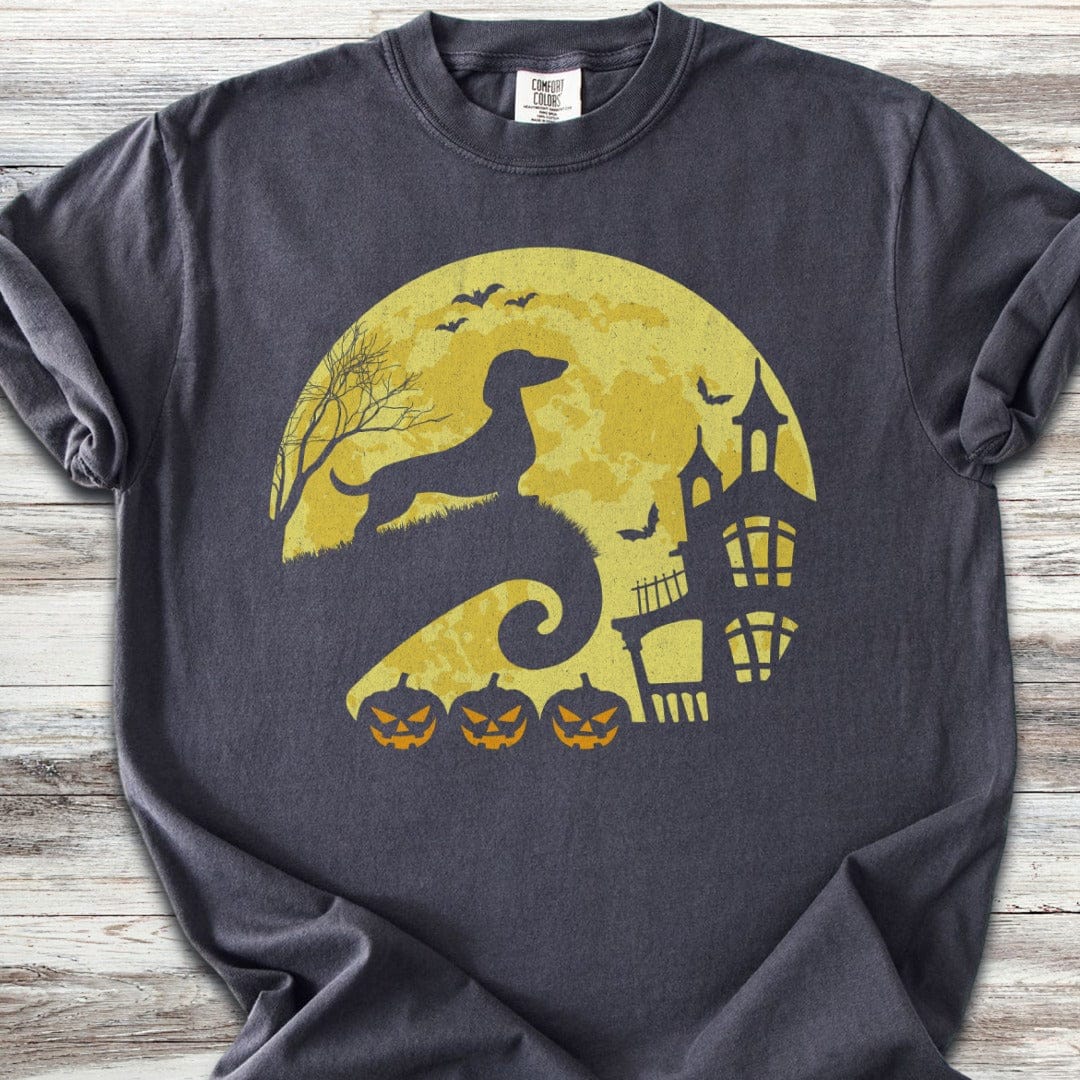 Dachshund Halloween Moon T-Shirt