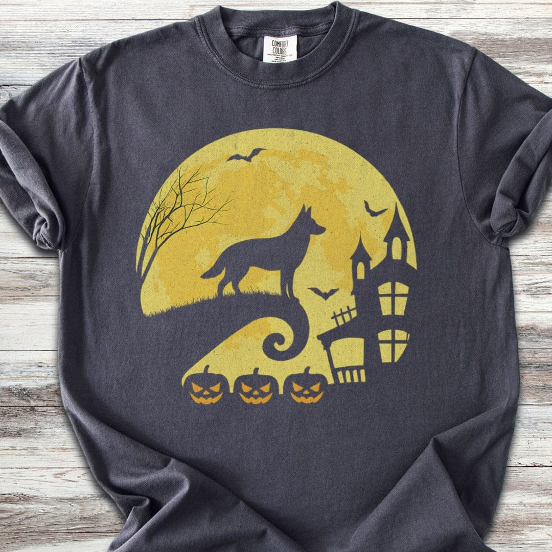 German Shepherd Halloween Moon T-Shirt