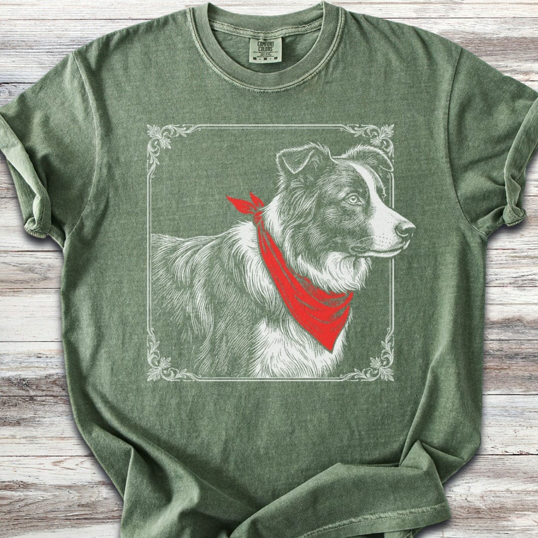Border Collie Etching T-Shirt