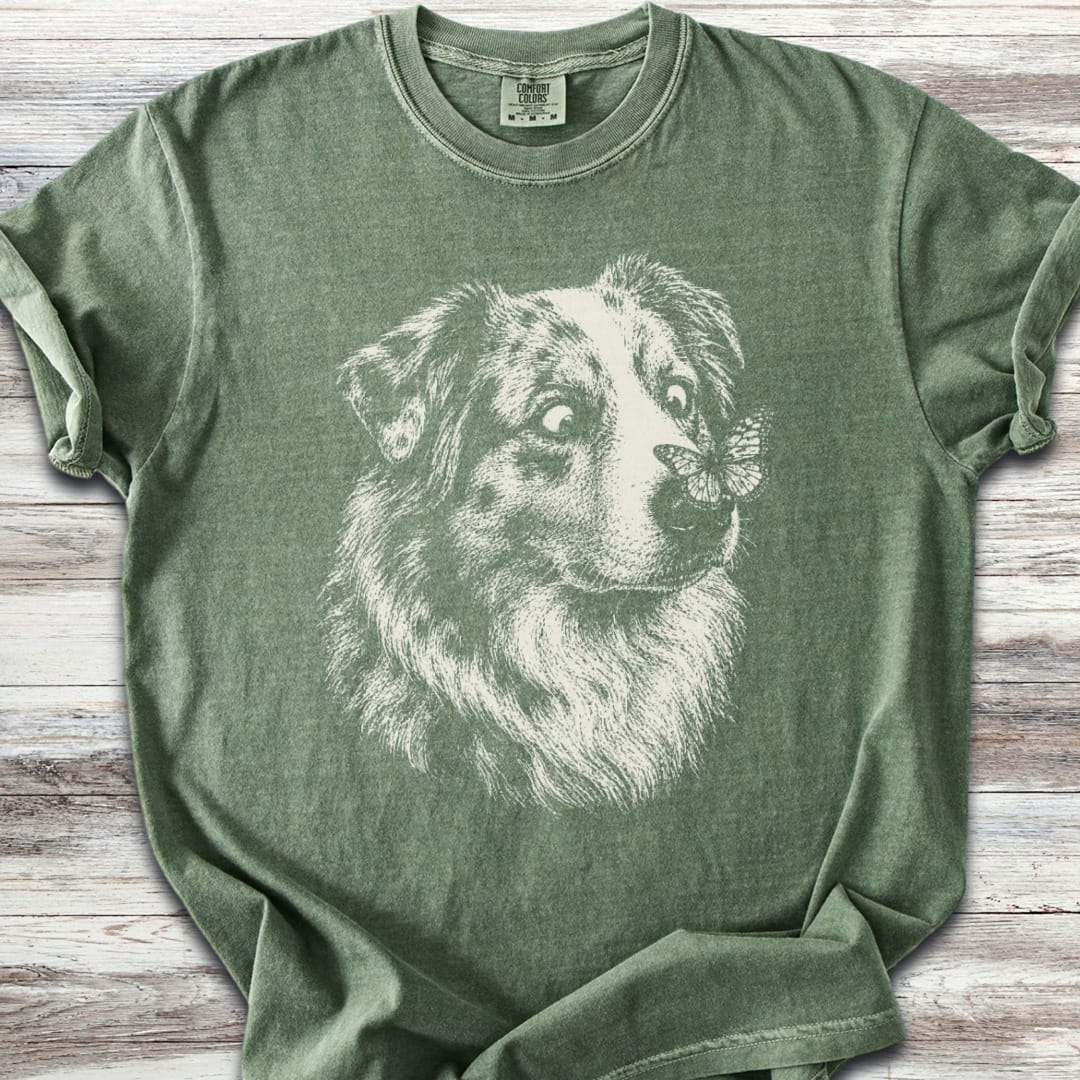 Australian Shepherd Butterfly T-Shirt