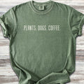 Plants Dogs Coffee T-Shirt