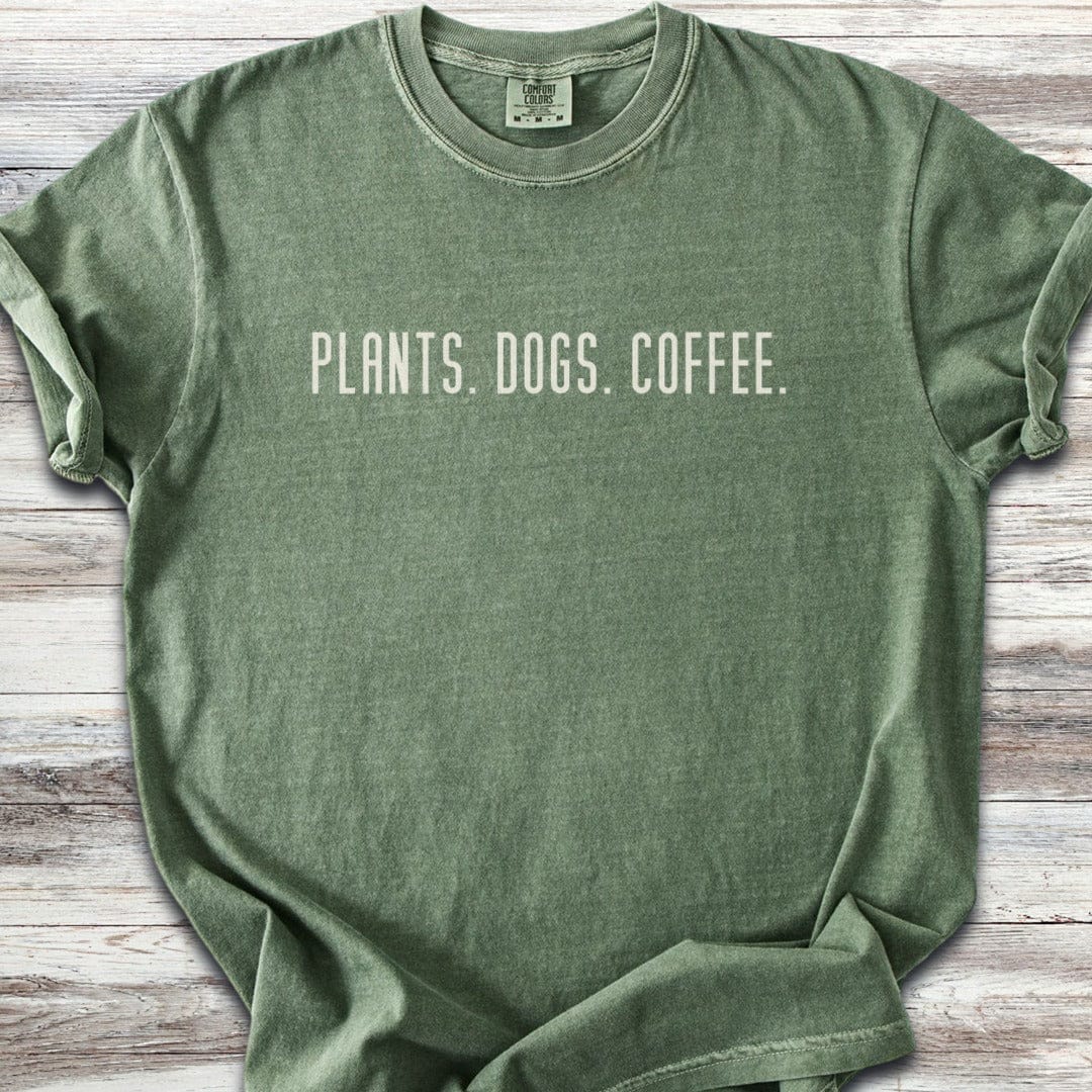 Plants Dogs Coffee T-Shirt