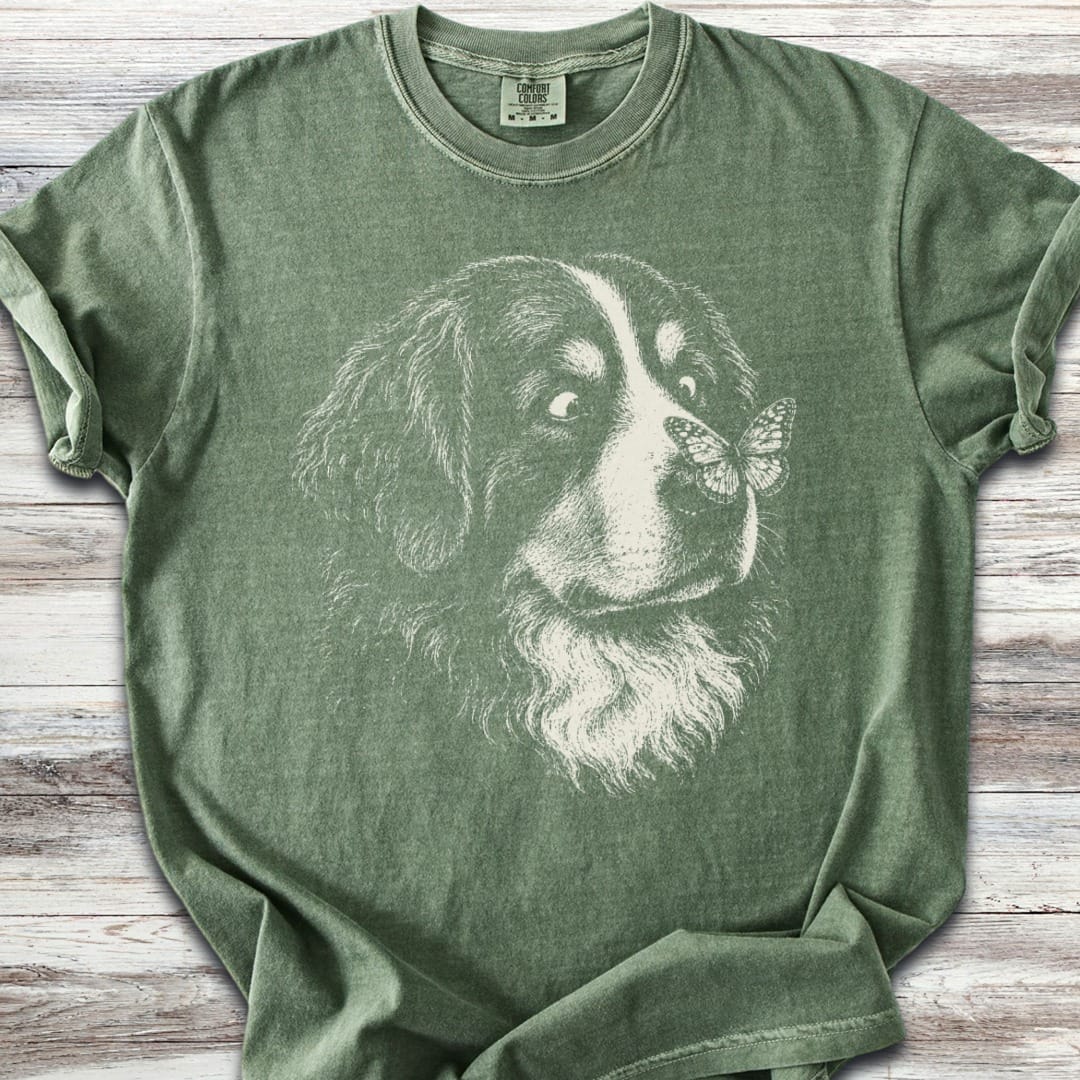 Bernese Mountain Dog Butterfly T-Shirt
