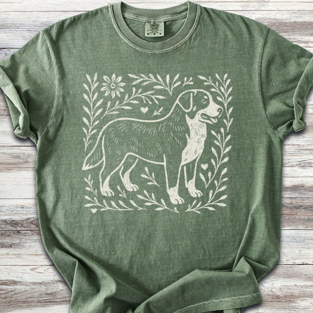 Swiss Mountain Dog Linocut T-Shirt
