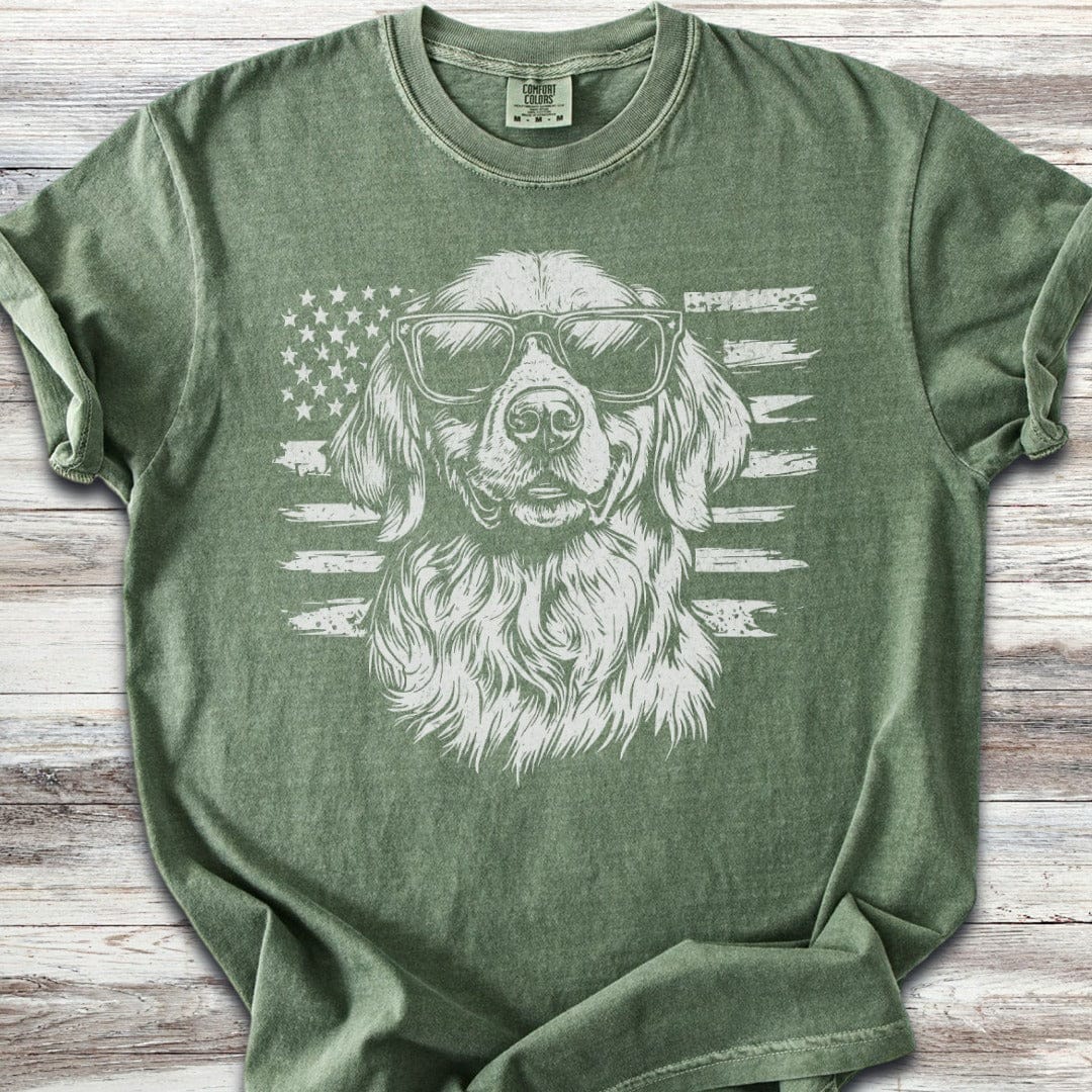 Golden Retriever Flag T-Shirt