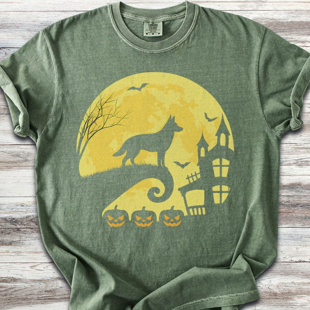 German Shepherd Halloween Moon T-Shirt