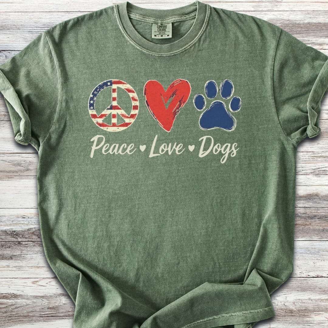 Peace Love Dogs USA T-Shirt