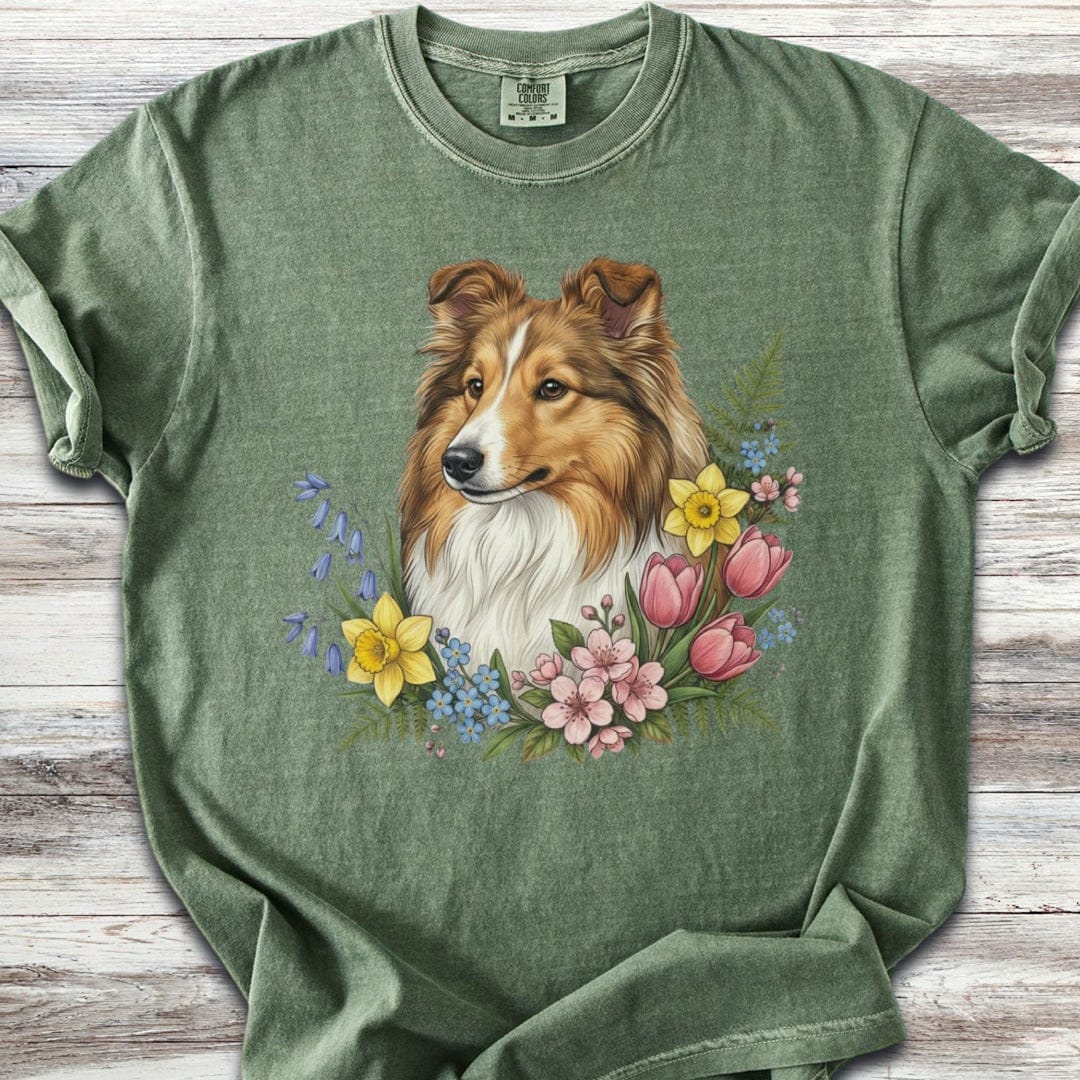 Shetland Sheepdog Spring Portrait T-Shirt