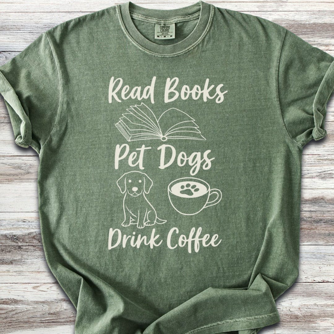Books Dogs Coffee T-Shirt
