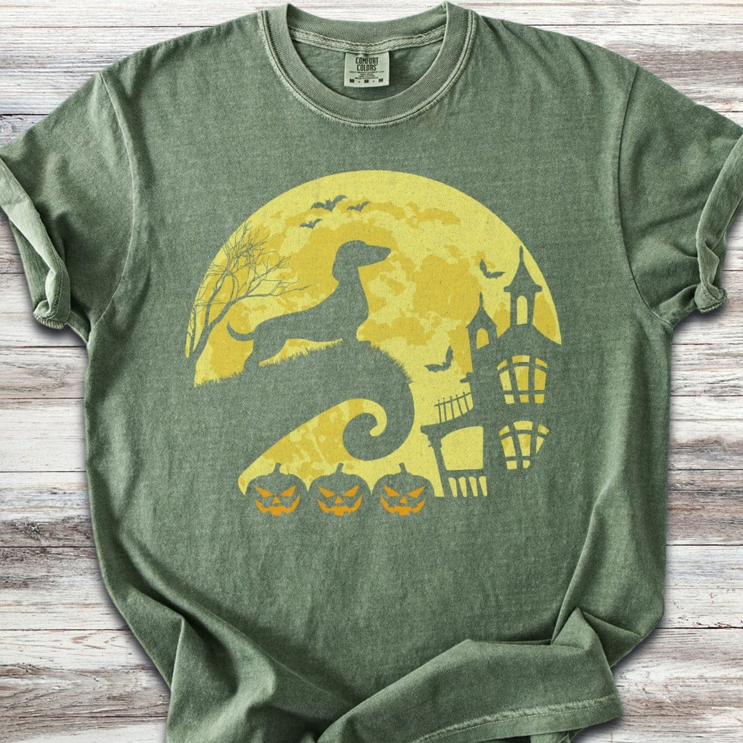 Dachshund Halloween Moon T-Shirt
