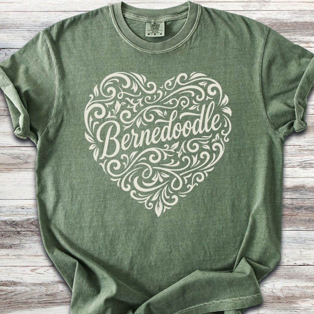 Bernedoodle Heart Script T-Shirt