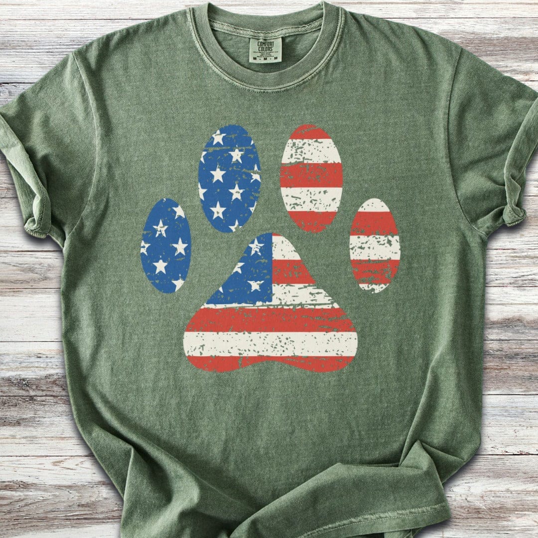 Stars & Stripes Paw Print T-Shirt