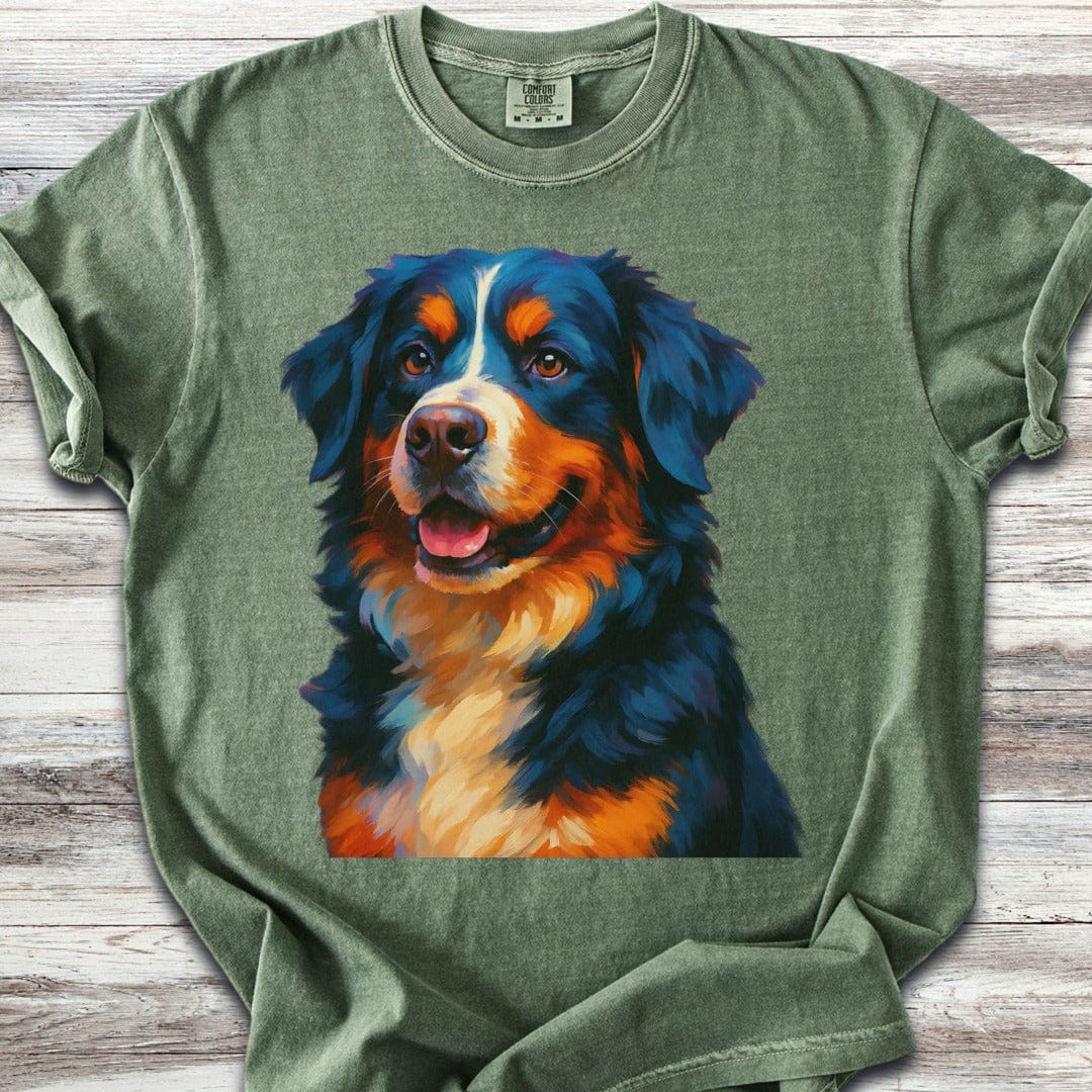 Bernese Mountain Dog Oil Painting T-Shirt
