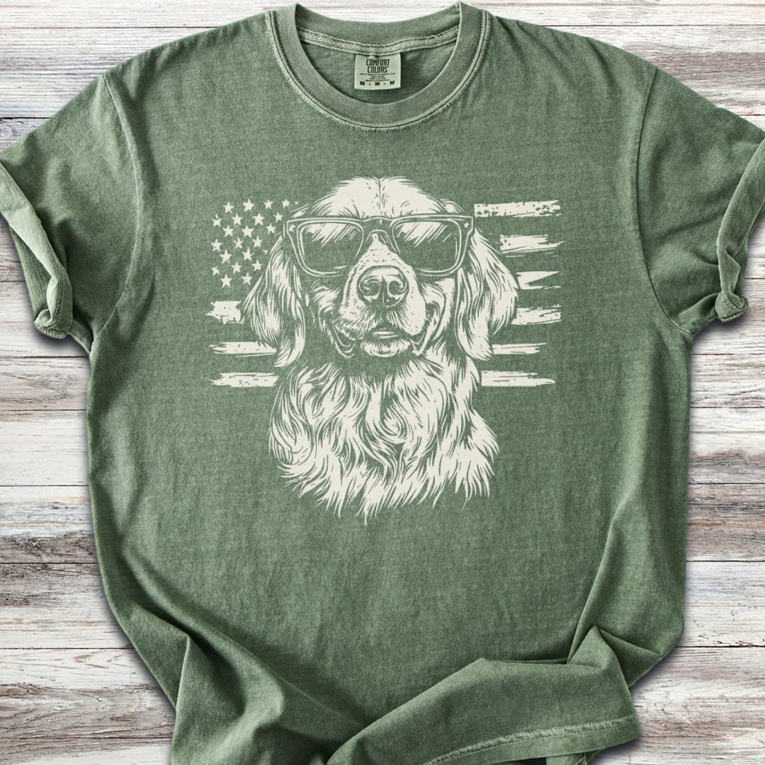 Golden Retriever Flag T-Shirt