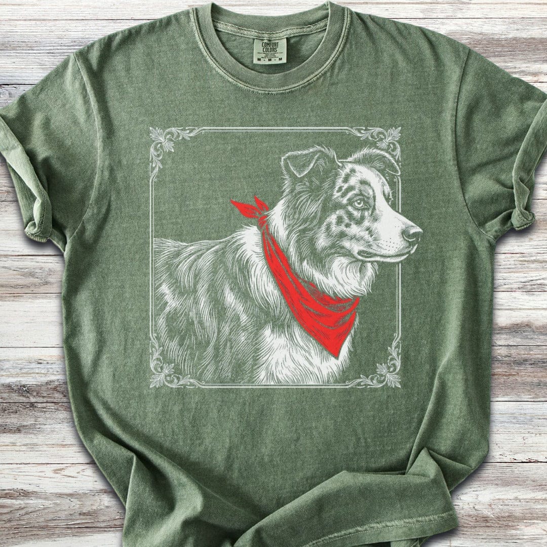 Australian Shepherd Etching T-Shirt
