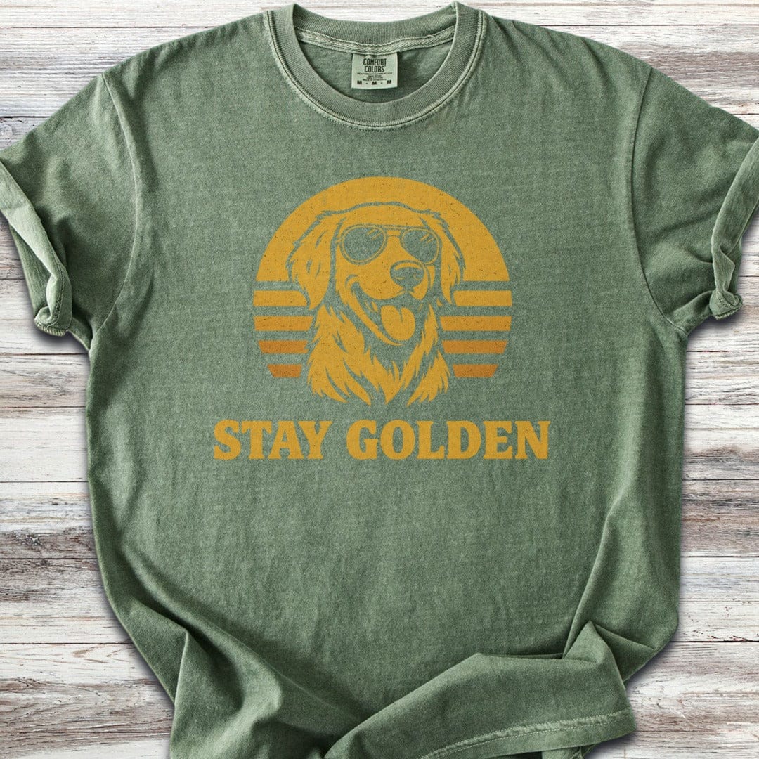 Golden Retriever Retro Stay Golden T-Shirt