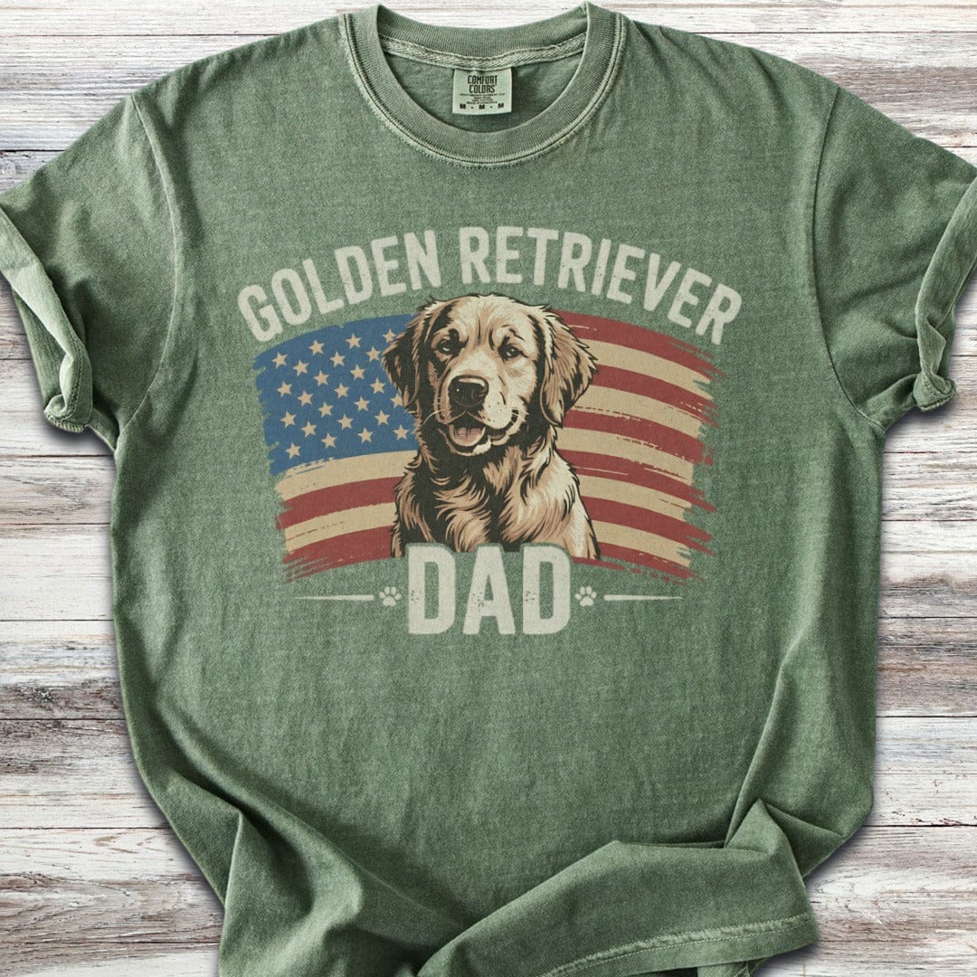 Golden Retriever Dad Flag T-Shirt