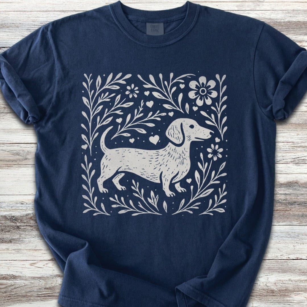 Dachshund Linocut T-Shirt