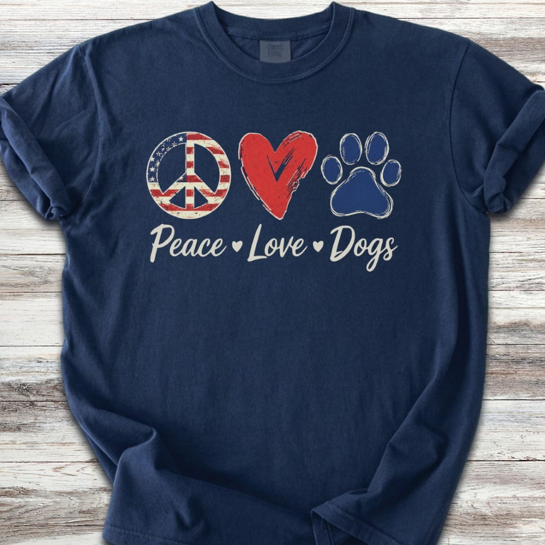 Peace Love Dogs USA T-Shirt