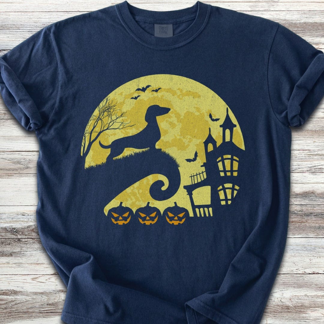 Dachshund Halloween Moon T-Shirt