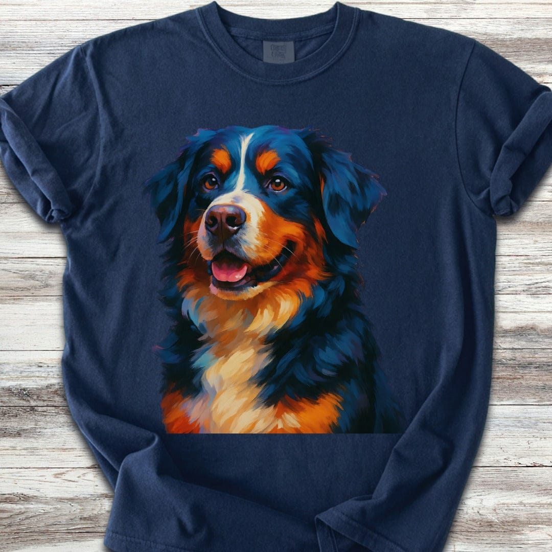 Bernese Mountain Dog Oil Painting T-Shirt