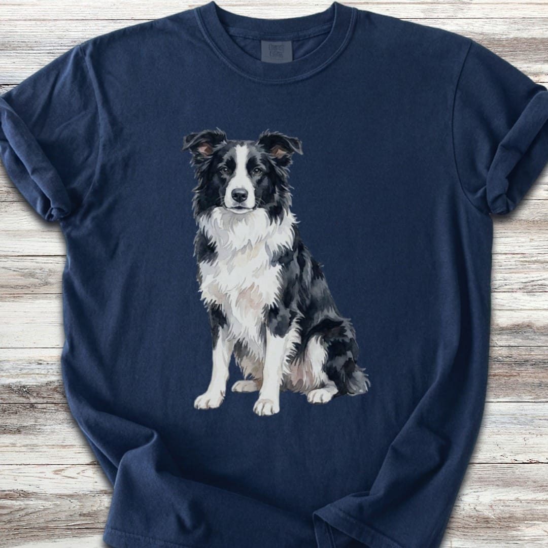Border Collie Watercolor T-Shirt